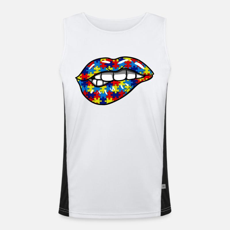 Lippen färben Funktionelles Kontrast-Tank Top für Männer 