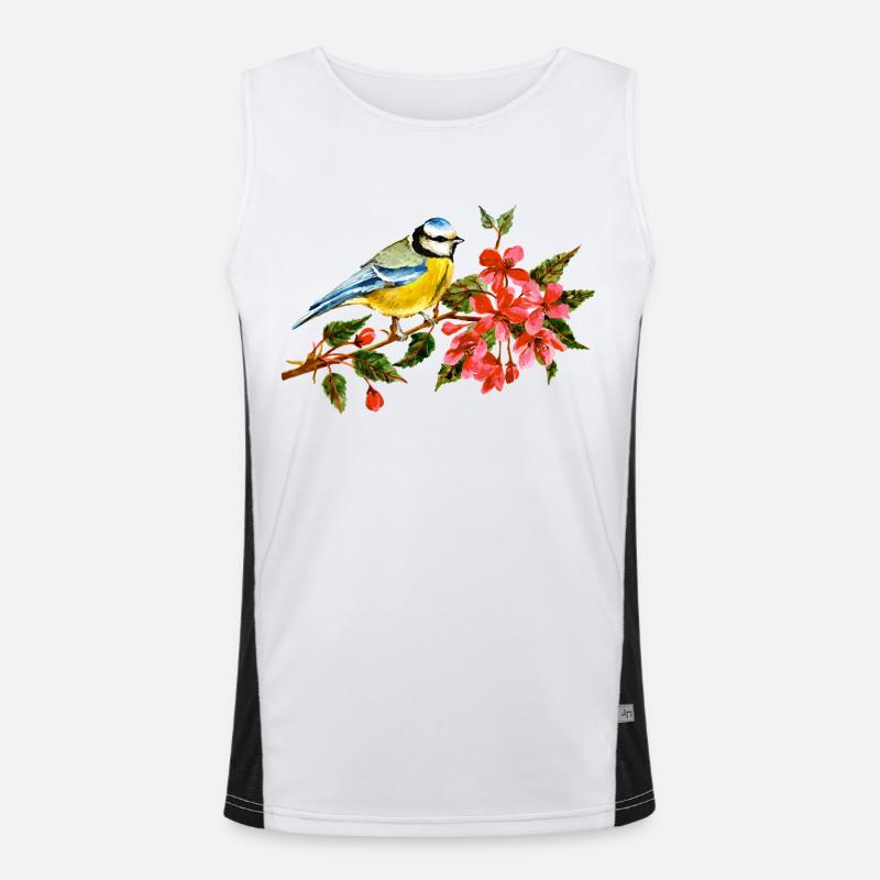 Bunter Vogel Funktionelles Kontrast-Tank Top für Männer 