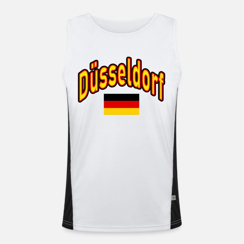 Dusseldorf germany flag - Men's Functional Contrast Tank Top - white/black