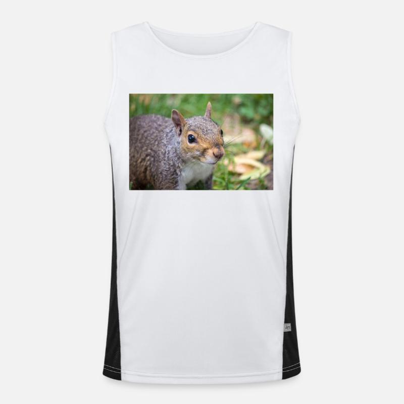 Grey squirrel (in german Grauhörnchen) Sciurus Men's Functional Contrast Tank Top 
