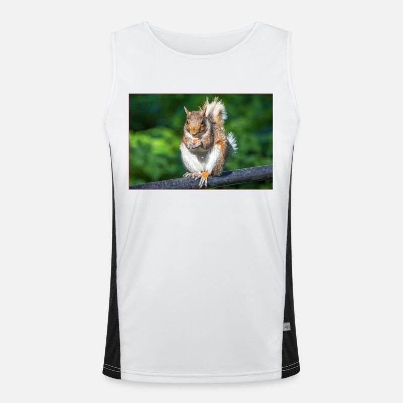 Essen Grauhörnchen Grauhörnchen Sciurus caroline Funktionelles Kontrast-Tank Top für Männer 