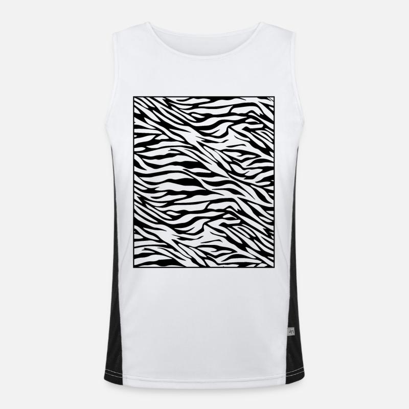Zebra Stripes - Tiger Pattern - Vacances en Afrique Débardeur respirant contrasté Homme 