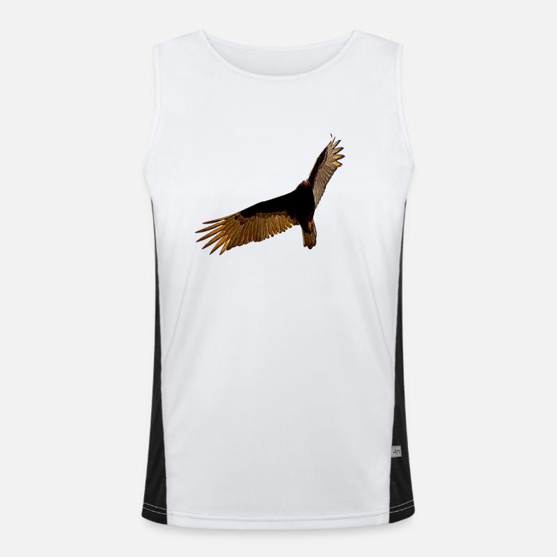 Raptor in the sky in flight Men's Functional Contrast Tank Top 