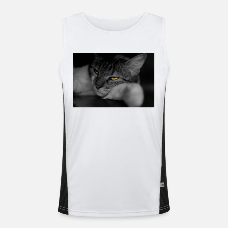 le chat au regard terrible Débardeur respirant contrasté Homme 