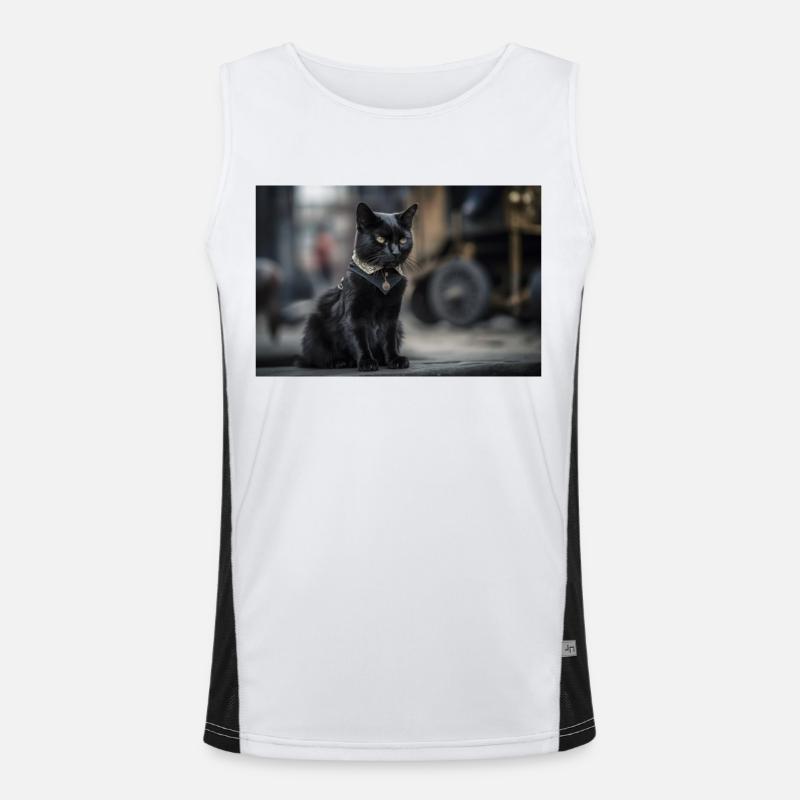 Cat Black 9 Funktionelles Kontrast-Tank Top für Männer 