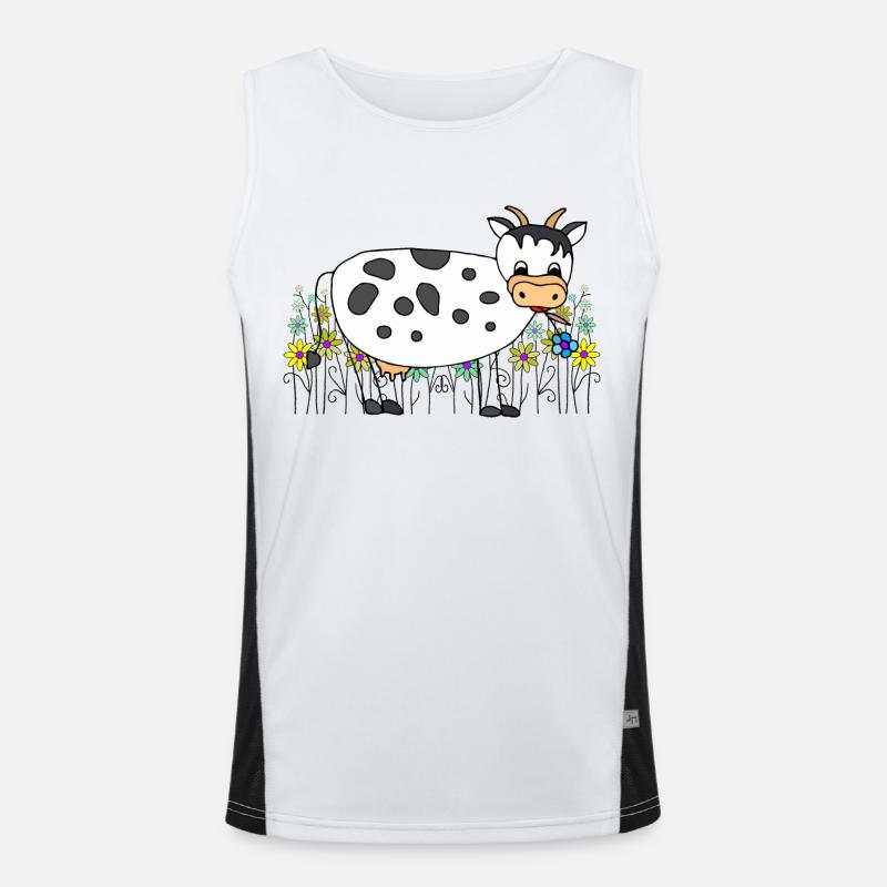 Kuh Funktionelles Kontrast-Tank Top für Männer 