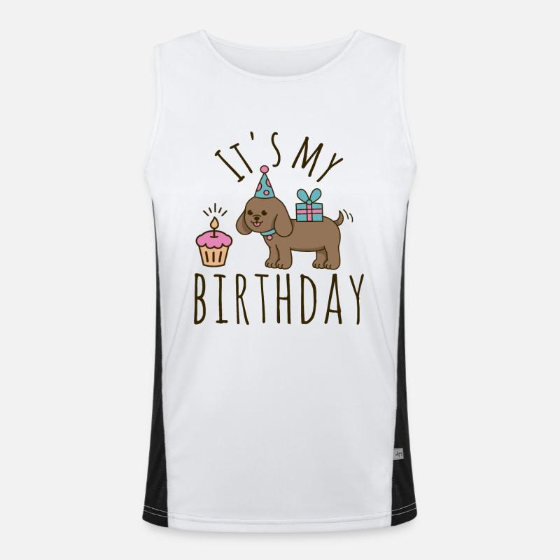 It's my Birthday Dog Men's Functional Contrast Tank Top 