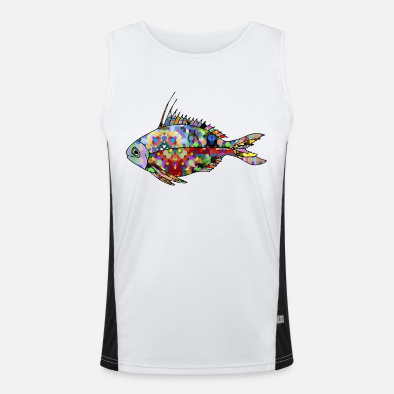 Fisch Funktionelles Kontrast-Tank Top für Männer 