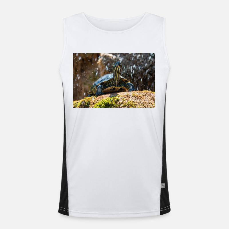 Yellow-bellied slider Trachemys scripta scripta Men's Functional Contrast Tank Top 