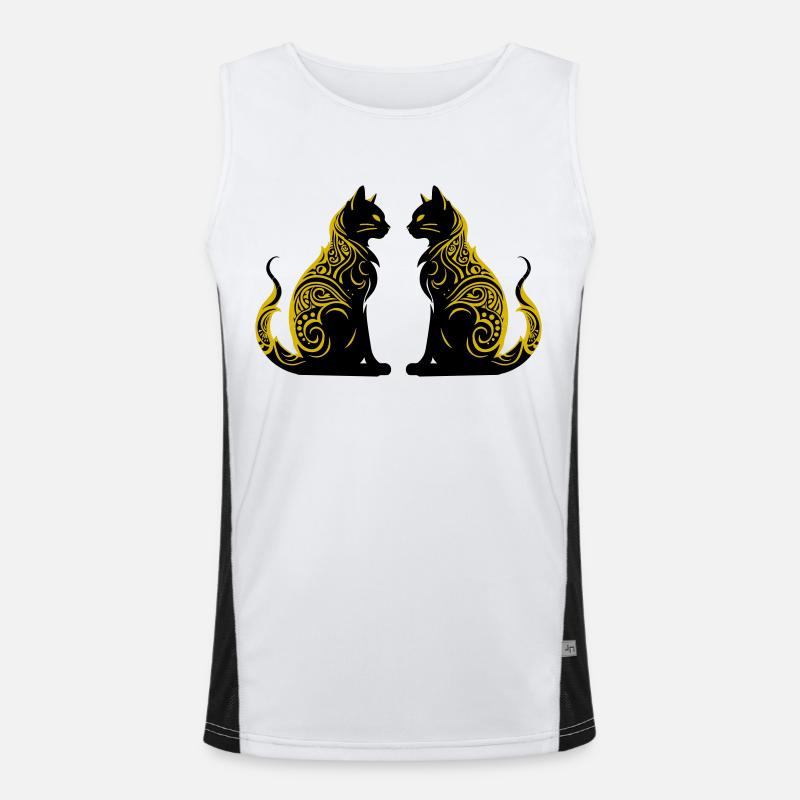 cats Funktionelles Kontrast-Tank Top für Männer 