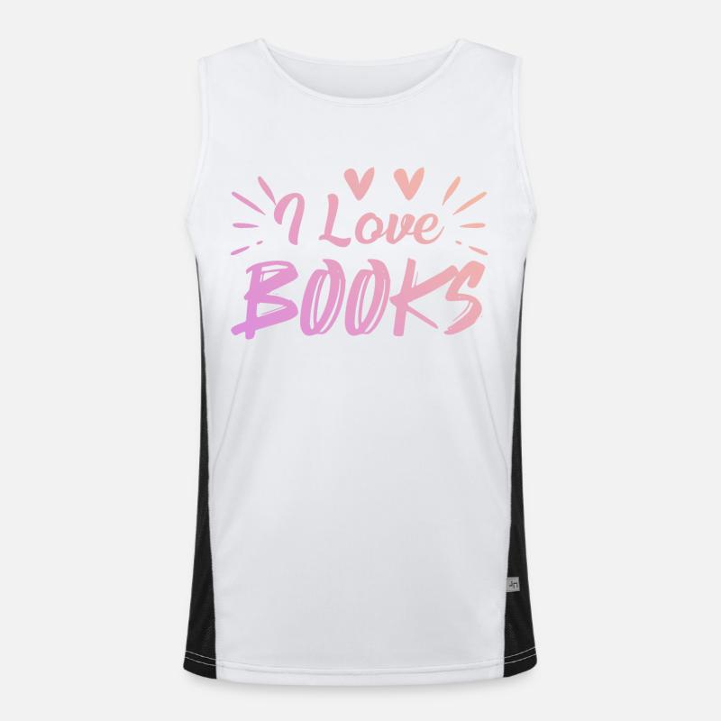 Ich liebe Bücher Funktionelles Kontrast-Tank Top für Männer 