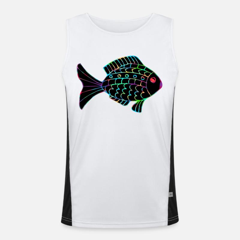 Fisch Funktionelles Kontrast-Tank Top für Männer 