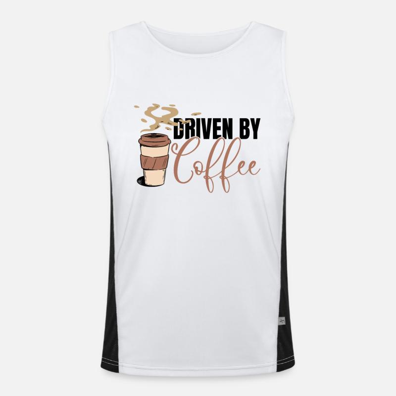 Driven by Coffee - Coffee Lovers Coffee Morning Men's Functional Contrast Tank Top 