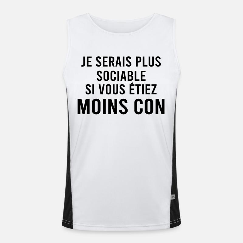 Je serai plus sociable si. Débardeur respirant contrasté Homme 