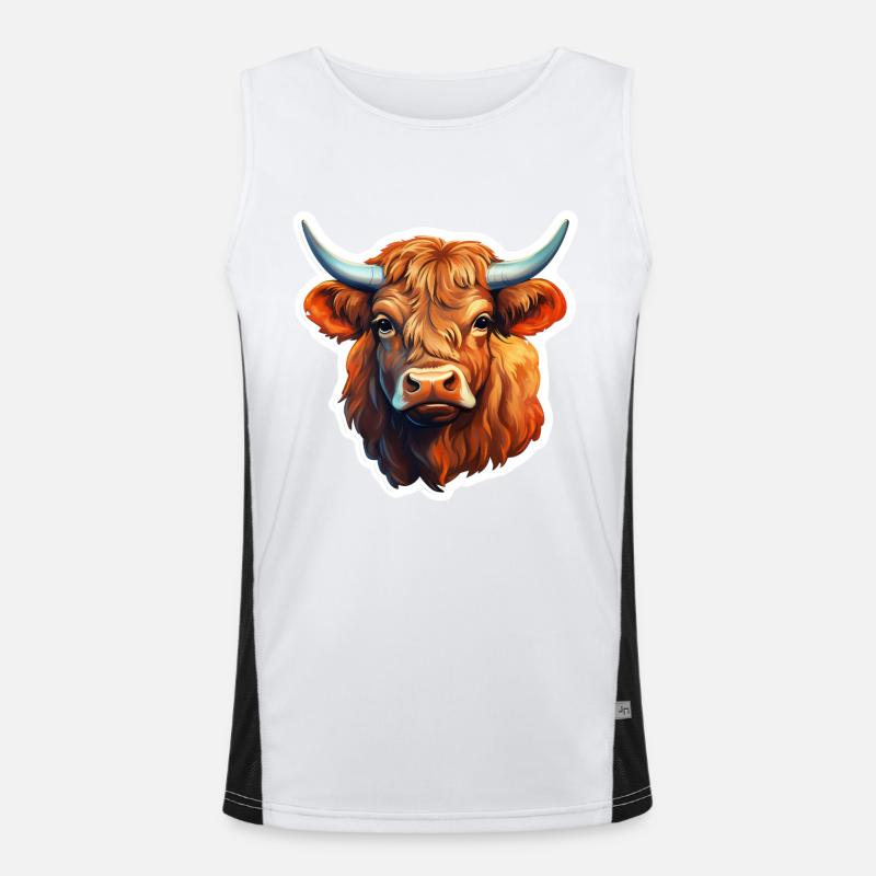 Highland cattle Men's Functional Contrast Tank Top 