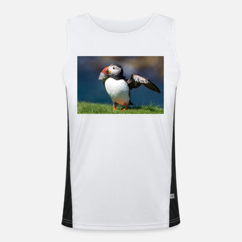 Papageientaucher Funktionelles Kontrast-Tank Top für Männer 
