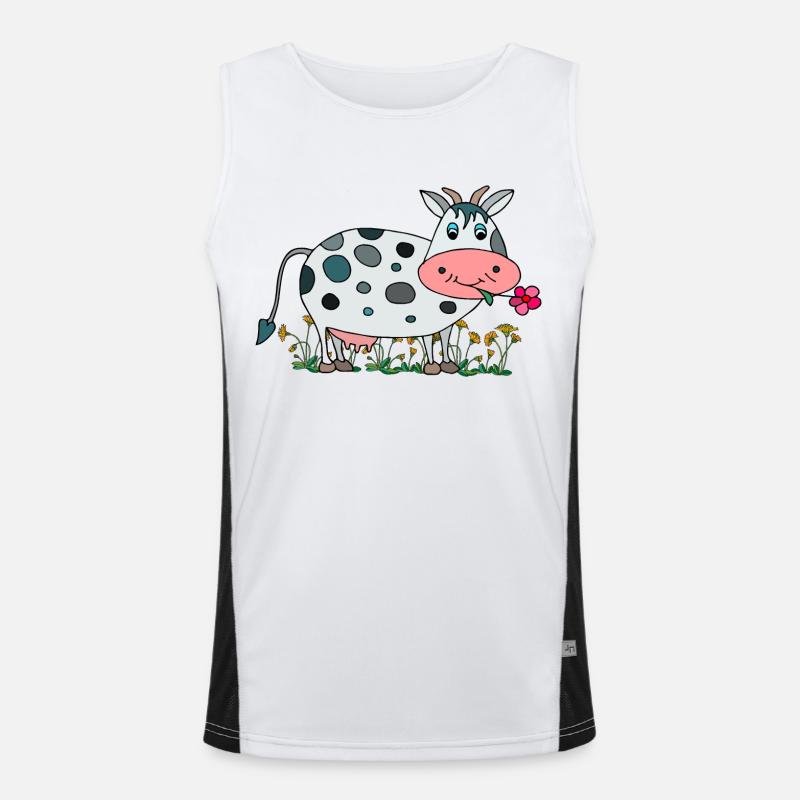 Kuh Funktionelles Kontrast-Tank Top für Männer 