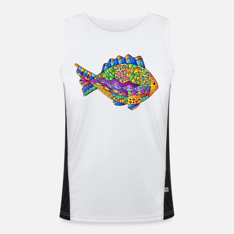 Fisch Funktionelles Kontrast-Tank Top für Männer 