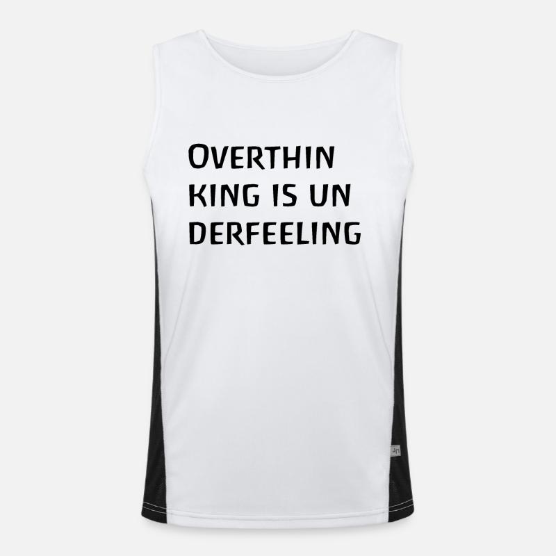 Overthinking is underfeeling, thinking too much brooding Men's Functional Contrast Tank Top 