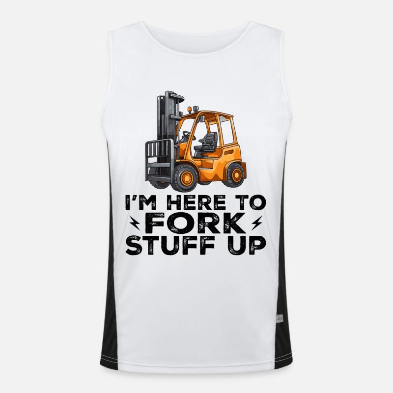 Gabelstapler Ich bin hier, um Gabelstapler zu sein Funktionelles Kontrast-Tank Top für Männer 