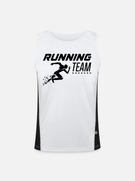 running team - Men's Functional Contrast Tank Top - white/black