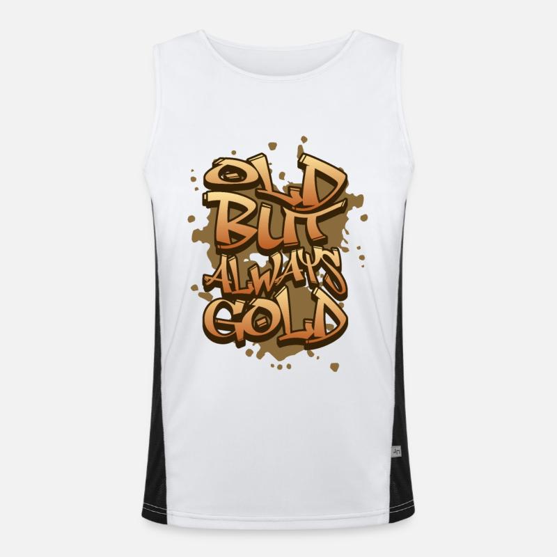 Old but always Gold Graffiti Funktionelles Kontrast-Tank Top für Männer 
