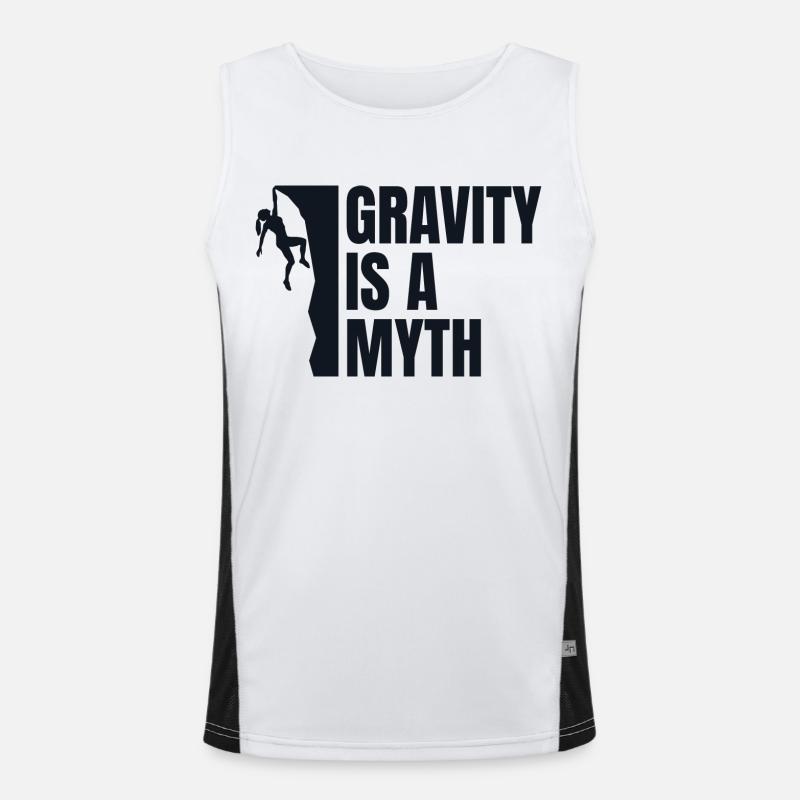 Gravity Is A Myth - Climber Gift Men's Functional Contrast Tank Top 