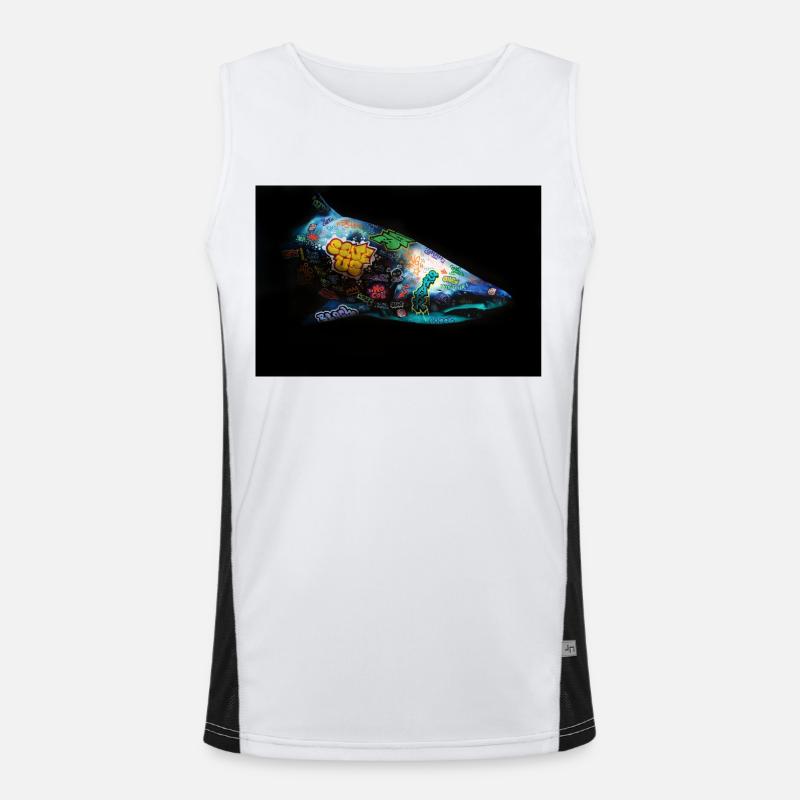 Graffiti Requin von Blach® Funktionelles Kontrast-Tank Top für Männer 