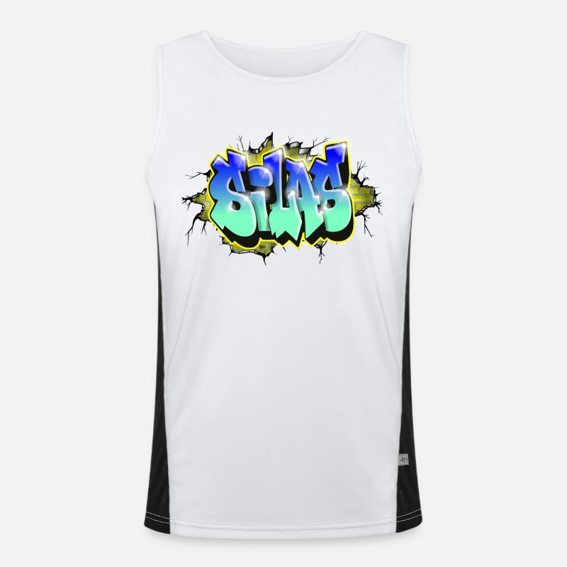 Graffiti SILAS scratch gift ANNIVERSAIRE NAISSANCE Débardeur respirant contrasté Homme 