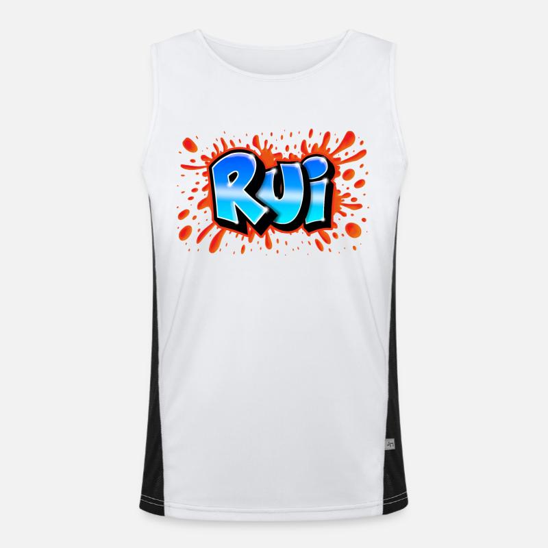 Rot Rui+splash Name Graffiti Funktionelles Kontrast-Tank Top für Männer 