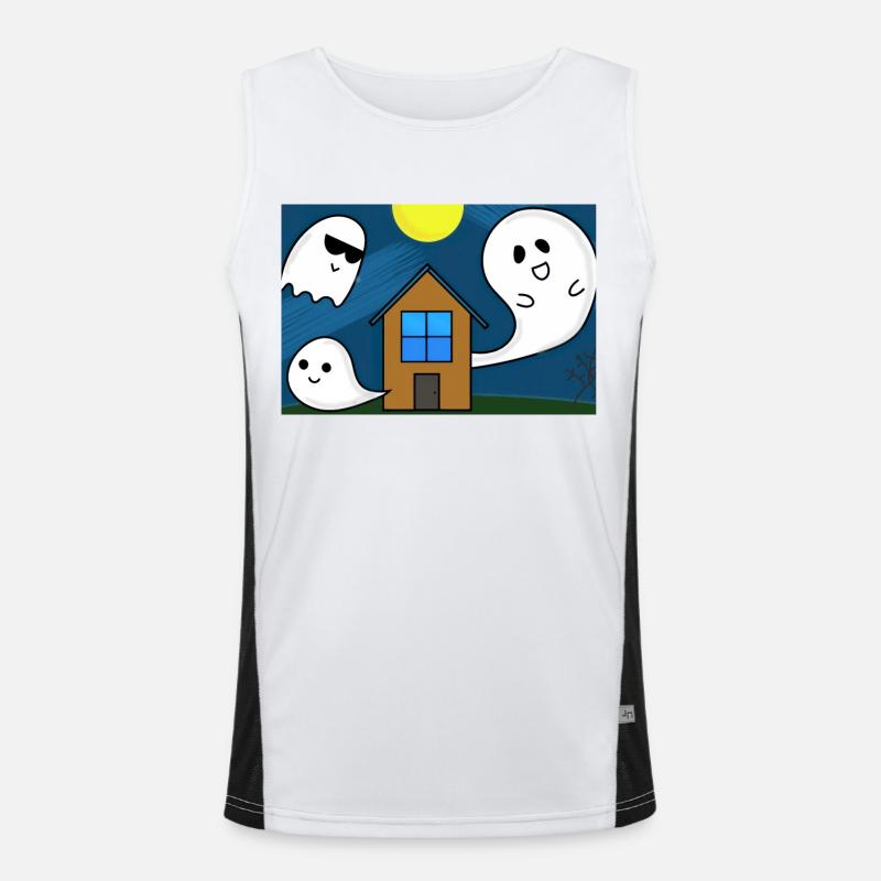 Three ghosts haunt a house Men's Functional Contrast Tank Top 