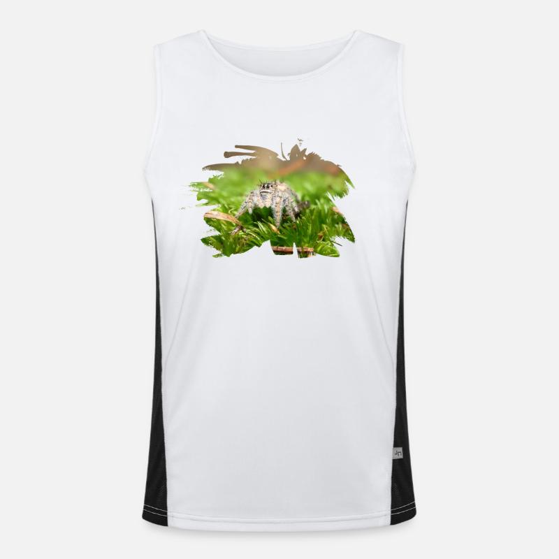 Phidippus texanus jumping spider, spring spinne. Débardeur respirant contrasté Homme 