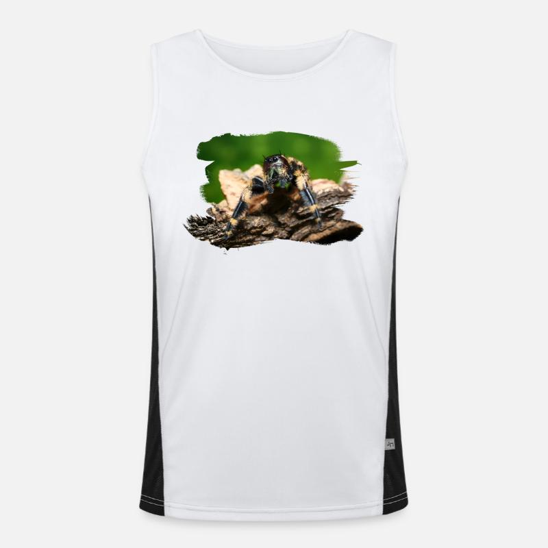 phidippus otiosus jumping spider, spring spinne Men's Functional Contrast Tank Top 