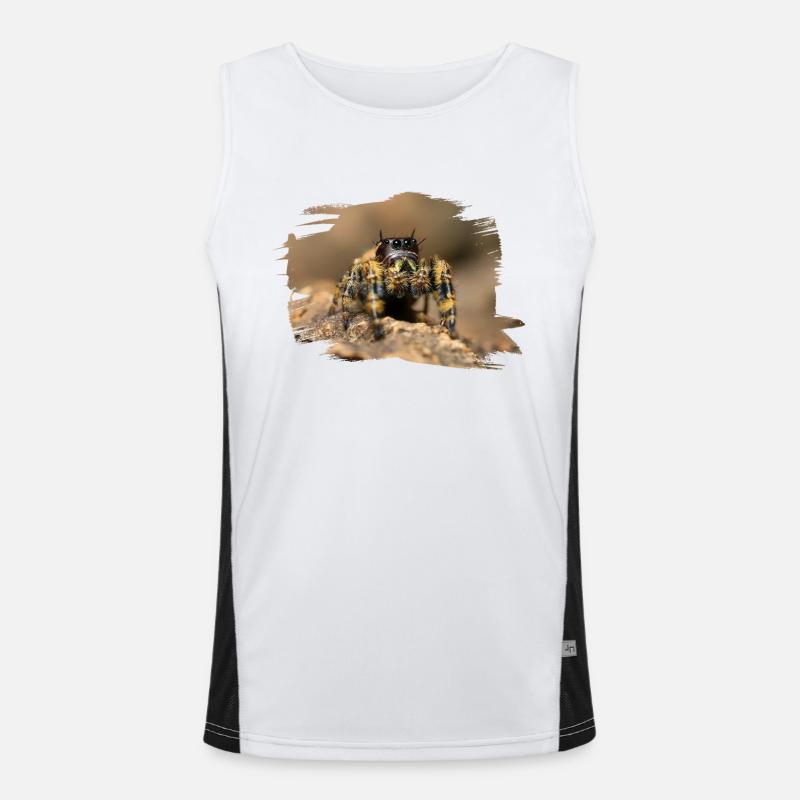 phidippus otiosus jumping spider, spring spinne Men's Functional Contrast Tank Top 