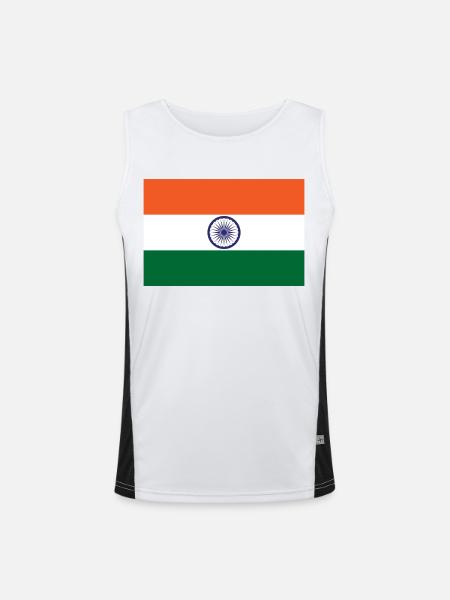 Indien - Funktionelles Kontrast-Tank Top für Männer  - Weiß/Schwarz - Vorne