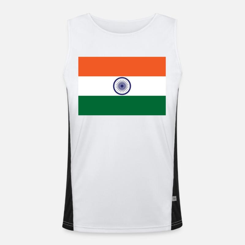India - Men's Functional Contrast Tank Top  - white/black
