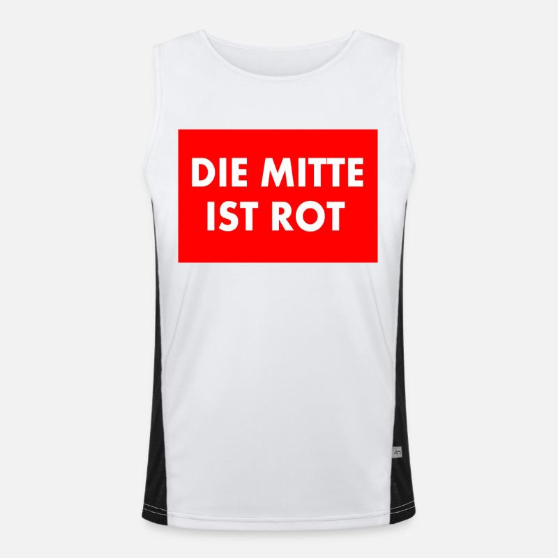 die mitte ist rot Funktionelles Kontrast-Tank Top für Männer 