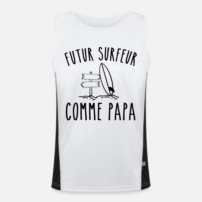 futur surfeur comme papa Débardeur respirant contrasté Homme 