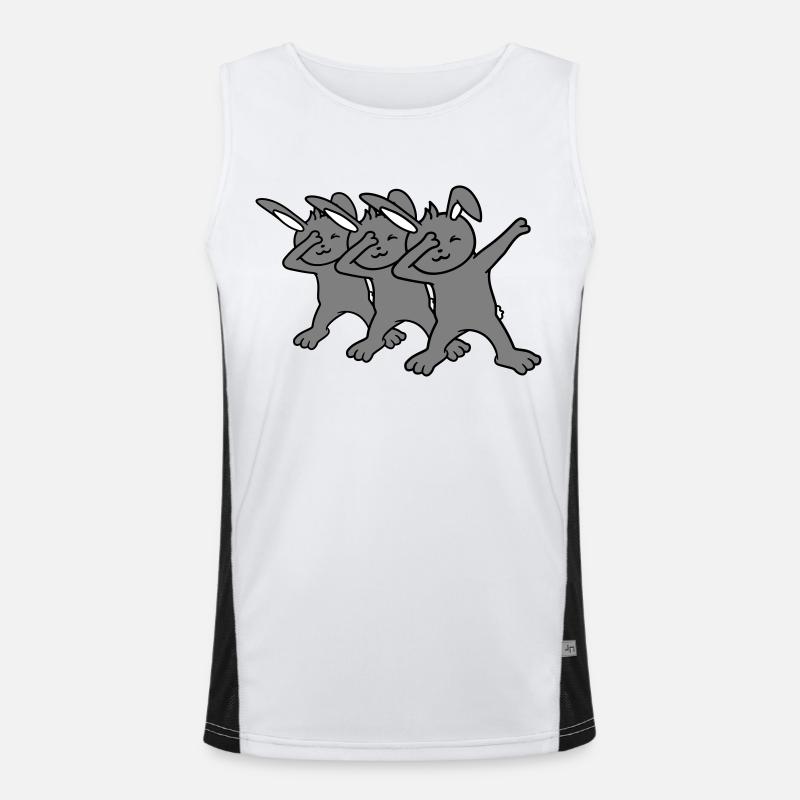 3 Hasen Dabbing Dab Dance Pose Tanzen Party Feiern Funktionelles Kontrast-Tank Top für Männer 