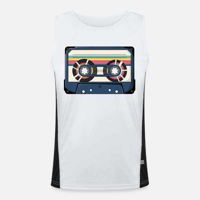 Retro Cassette Sticker Men's Functional Contrast Tank Top 