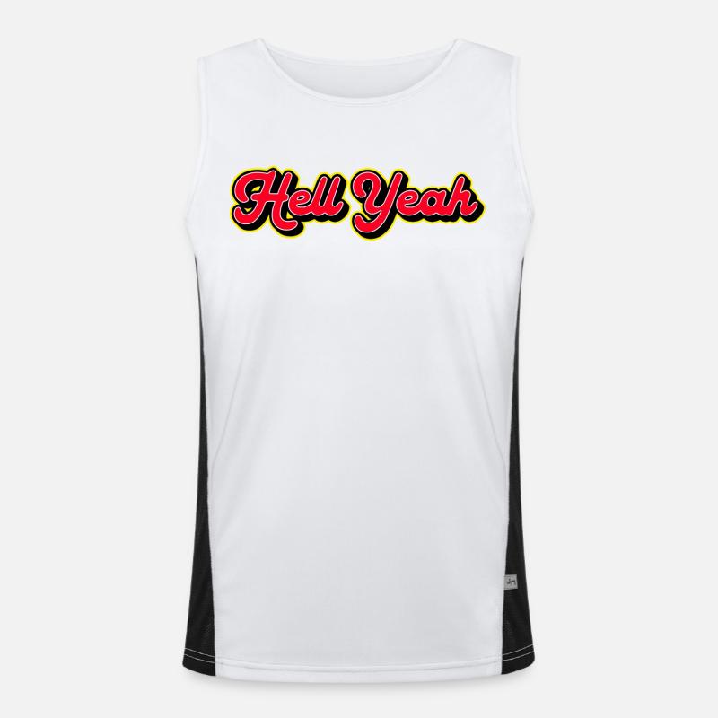 Hell Yeah 3D Retro Script Men's Functional Contrast Tank Top 