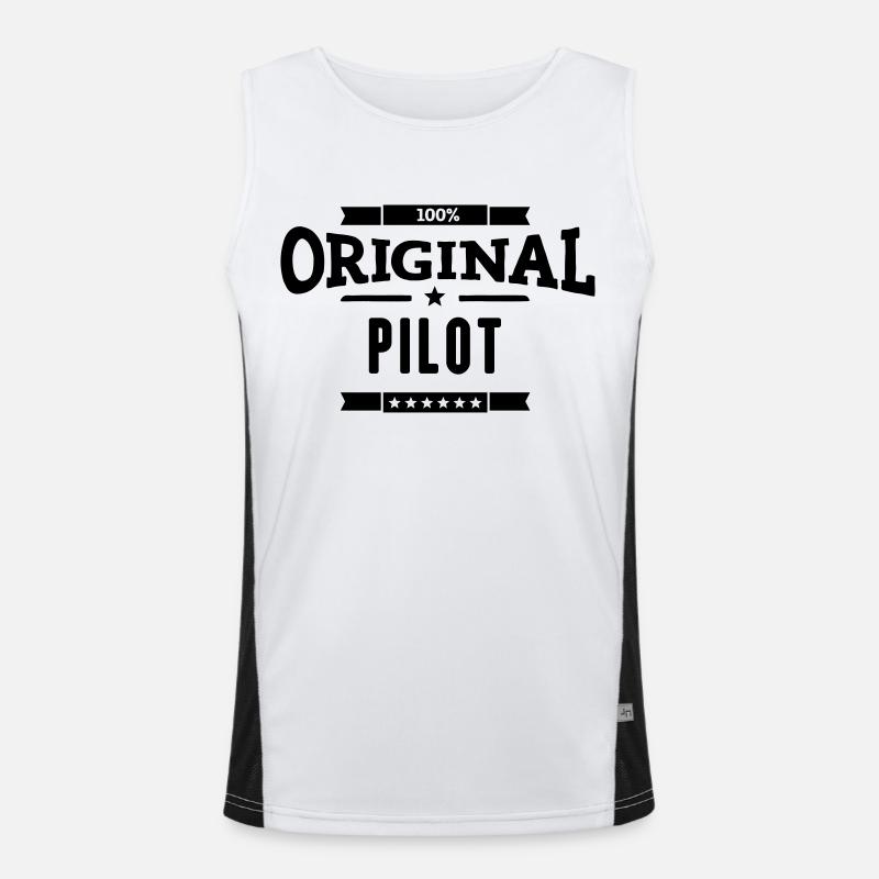 100% Pilot Funktionelles Kontrast-Tank Top für Männer 