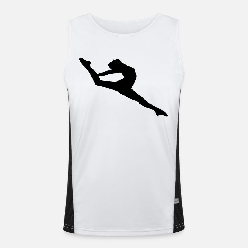 Vector Ballet dancer Silhouette - Men's Functional Contrast Tank Top  - white/black