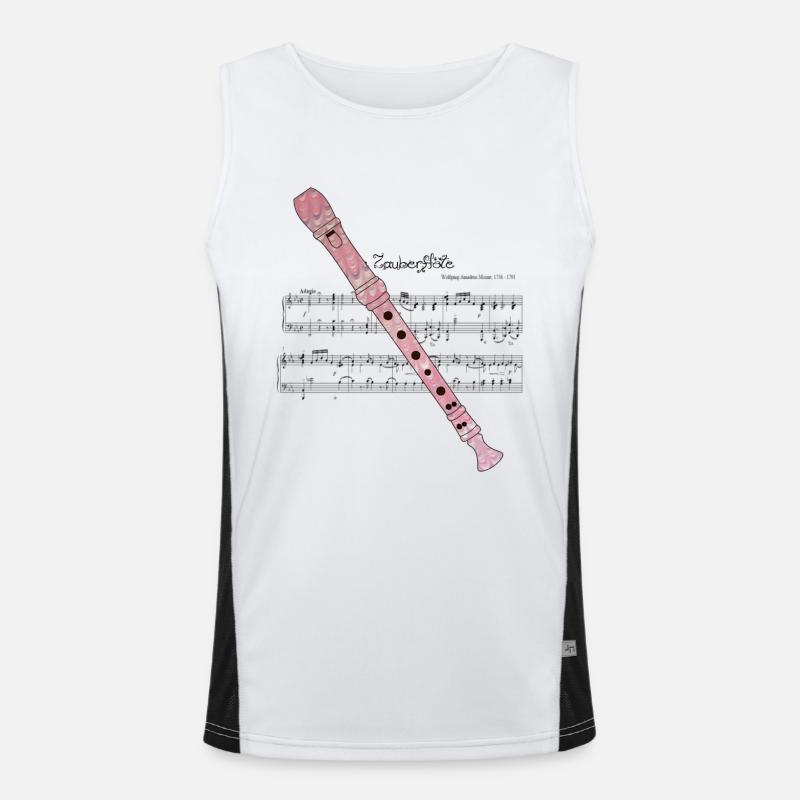 flute with sheet music zauberflöte e 228 Men's Functional Contrast Tank Top 