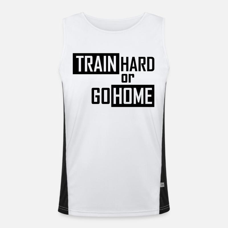 train hard or go home Funktionelles Kontrast-Tank Top für Männer 