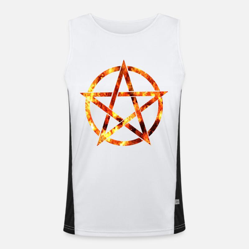 pentagram from flames Men's Functional Contrast Tank Top 