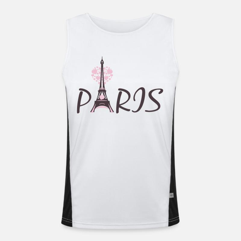 Eiffel Tower Men's Functional Contrast Tank Top 