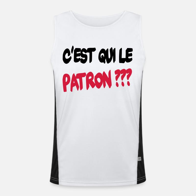 C'est qui le patron ? Men's Functional Contrast Tank Top 
