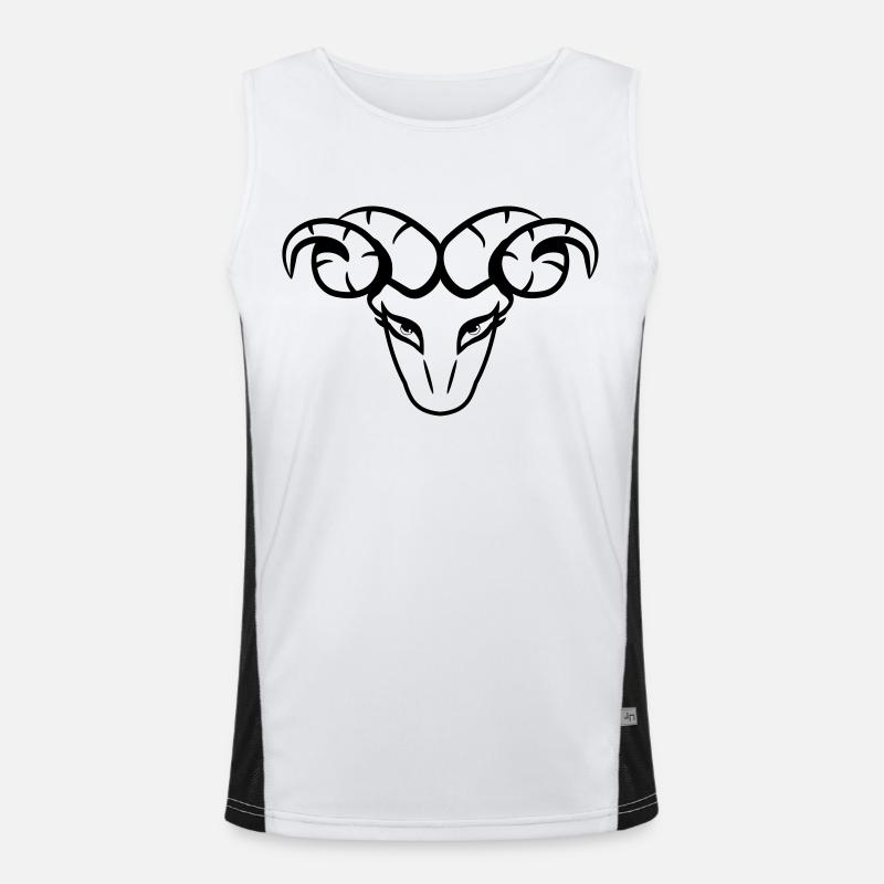 Aries horoscope - Men's Functional Contrast Tank Top  - white/black