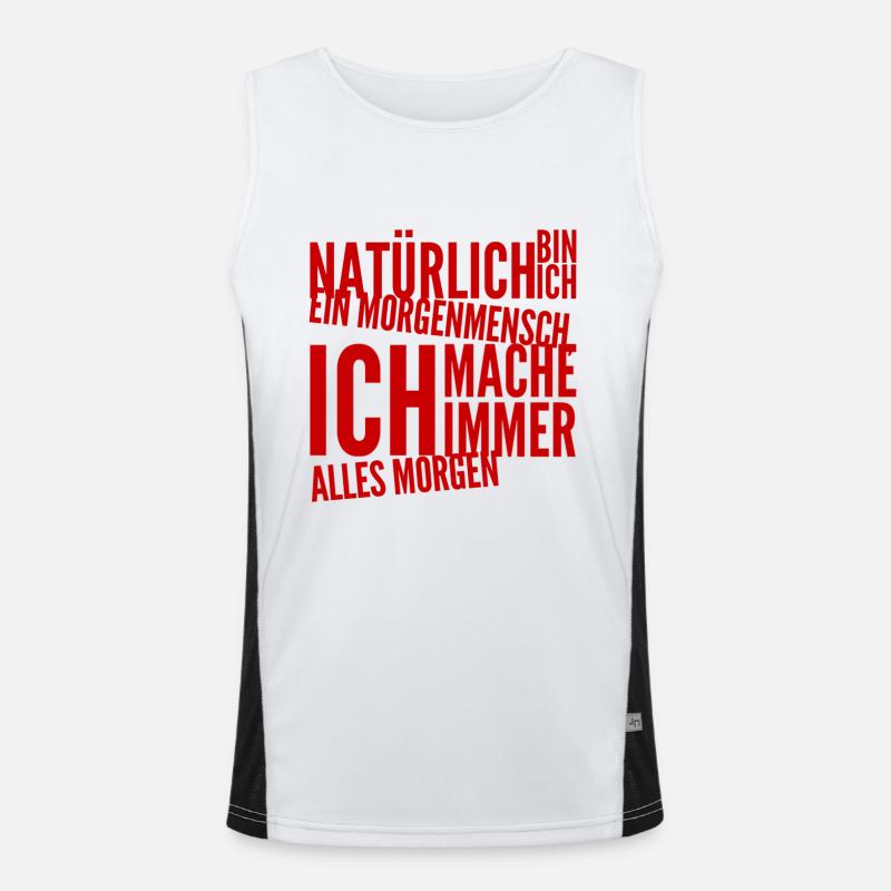 ich bin ein Morgenmensch Funktionelles Kontrast-Tank Top für Männer 